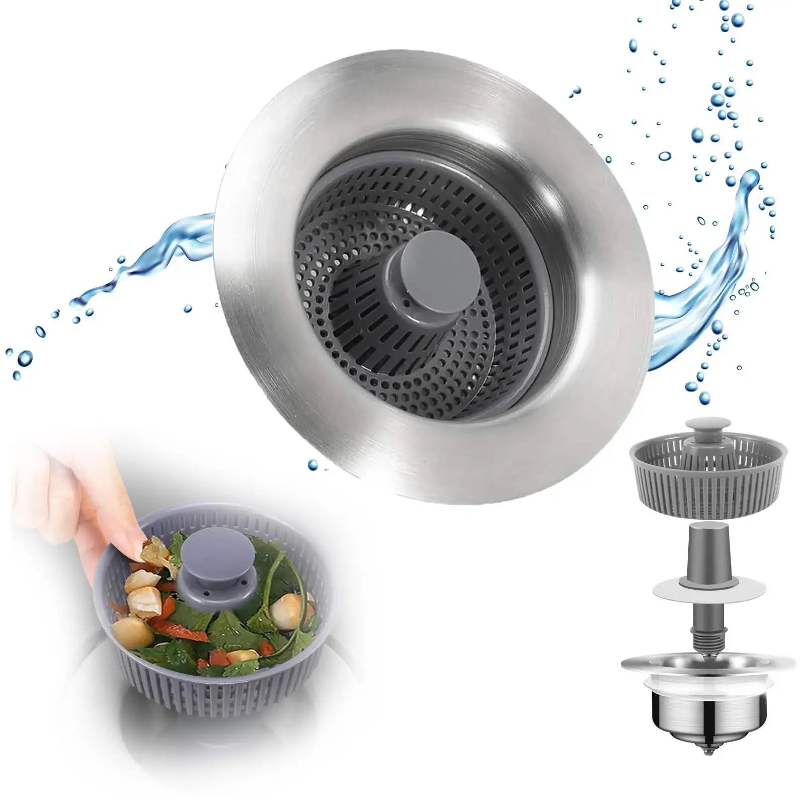 3 in 1 Kitchen Sink Drain Strainer