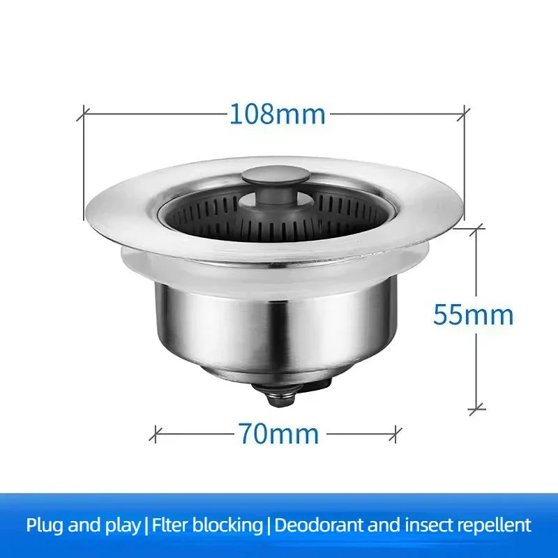 3 in 1 Kitchen Sink Drain Strainer